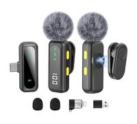 Mini microfono lavalier wireless per telefoni Android di tipo C, tablet, PC, registrazione video con clip girevole e registrazione Denoise, ideale per Vlog Tiktok Youtube Podcast Content Creator