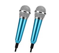 Mini Microfono per Cellulare K Song 2 Pezzi Blu Compatto