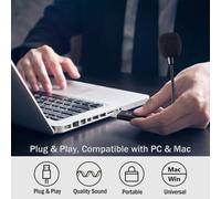 Mini microfono USB compatto con voce cristallina per laptop e computer desktop, microfono audio ad alta risoluzione con scheda audio USB integrata per