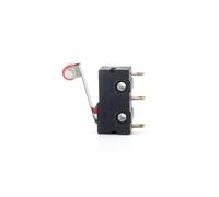 Mini microinterruttore di finecorsa NO NC 3 pin terminali PCB SPDT 5 A 125 V 250 V 29 mm leva ad arco a rullo a scatto microinterruttori a pressione 20 pezzi(Green-KW12-lun)