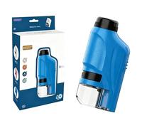 Mini Microscope, 2026 New Pocket Microscope with Adjustable Zoom 60-120x Magnifying Glass for Kids, Handheld Miniscope with LED Lights Educational Science Kit (Blue)