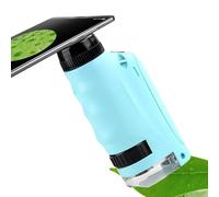 Mini microscopio - Microscopio a mano per bambini con ingrandimento 60 x 120 x esperimento scientifico, giocattolo con luce a LED | per esperimenti di apprendimento Stem Discovery Home School