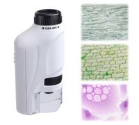 Mini Microscopio per Bambini, Ingrandimento 60x-120x Microscopio Tascabile Portatile Plastica Microscopio Palmare Bambini Il Tuo Piccolo Scienziato Miniscopio Giocattoli per Bambini(Bianco)