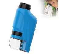 Mini microscopio tascabile microscopio 2026 per bambini, microscopio portatile portatile portatile per bambini, mini portata kit di scienza educativa con luce LED 60X-120X (blu)
