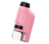 Mini microscopio tascabile microscopio 2026 per bambini, microscopio portatile portatile portatile per bambini, mini portata kit di scienza educativa con luce LED 60X-120X (rosa)