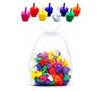 Mini Middle Fingers, Colorful Flip the Bird Tiny Hands Gag Gifts for Adults | Passive-Aggressive Jokes, Christmas White Elephant Stocking Stuffers Party Favors, Office Prank Desk Decor