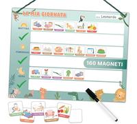 Mini Mindz® Calendario giornaliero per bambini - Lavagna magnetica Montessori dal design simpatico con 160 magneti e penna - Giochi educativi dai 3 anni - Calendario per bambini
