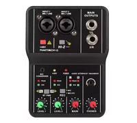 MINI MIXER 2 CANALI CON SCHEDA AUDIO COMPUTER DJ STUDIO MIX PHANTOM +48V