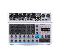 Mini Mixer a 8 canali Mixer di linea DC 5V con lettore MP3 Bluetooth USB 48V 24DSP Effetti Registrazione USB,Ultra-preciso(BMG-08F-W)