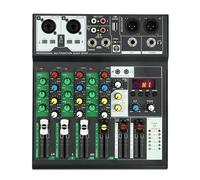 Mini mixer audio a 4 canali, console di miscelazione con USB Bluetooth e 48 V Phantom Power per Recording DJ Karaoke Stage, Home KTV, studi di registrazione, streaming live