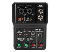 Mini Mixer Audio, Mixer a 2 Canali USB 48V di Alimentazione Console Audio Compatto Phantom Scheda Audio per La Registrazione di Musica Karaoke Casa Internet Business Canali