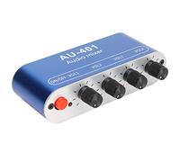 Mini Mixer, Mixer per Cuffie Stereo a 4 Canali, Mixer Stereo da 5 V a 12 V CC 4 in 1 per Cuffie per PC Laptop, Amplificatore per Selezione da 3,5 Mm con Controlli Bassi