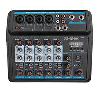 Mini Mixer portatile Console DJ audio con scheda audio, USB, alimentazione Phantom 48 V per registrazione su PC Canto Webcast Party