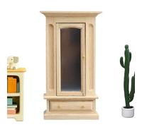 Mini mobili per la casa | Armadio in legno con specchio 1 12, mobile per la casa, per compleanno, decorazione della casa, vetrina, collezione, progetto fai da te