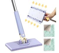 Mini mocio per il metabolismo automatico, 360°, mini mocio piatto multifunzione, mini mocio a mani libere, compatibile con salviette per il viso, per pulire i pavimenti, pulire armadi, specchi,