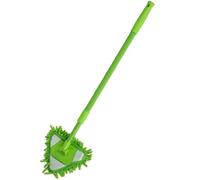 Mini mocio triangolare regolabile per pulizia a 180°, multiuso, in ciniglia, con manico telescopico, per pavimenti di casa e auto