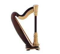 Mini modello di strumento musicale Ornamenti Per Strumenti Musicali In Miniatura In Ottone Placcato Oro Piccole Decorazioni Tromba Trombone Arpa Flauto(A)