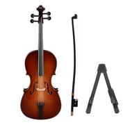 Mini modello di violoncello in legno a 4 corde con supporto, lavorazione squisita, materiale in tiglio, ideale per la casa o l'ufficio degli amanti della musica (20 cm)