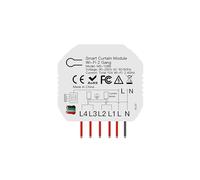 Mini Modulo Tapparelle Smart, WiFi 2.4GHz +Bluetooth Mesh, 2 Canali, APP TUYA Smart Life, Compatibile Con Alexa Google, 500W 2A, AC 90-250V 50/60Hz, 52x47x18mm, IP20