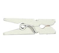Mini mollette da bucato, lunghezza: 25 mm, larghezza: 3 mm, bianco, 36 pezzi