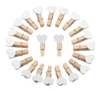 Mini Mollette in Legno,100 PCS Mollettine Piccole Cuore 3 cm / 1,18 pollici Mini Mollete Cuore in Legno per Foto Biglietti Matrimonio Scrapbooking DIY