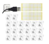 Mini mollette luminose, clip trasparenti per ghirlande luminose, set di supporti per cavi per interni, ganci di montaggio in ABS trasparente, organizer autoadesivo per la gestione dei fili da