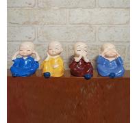 Mini Monaco Figurina Set Mindfulness Regalo & Budda Meditazione Decorazione (Set