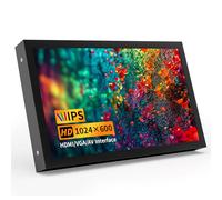 Mini Monitor da 7 Pollici, Mini Schermo HD IPS 1024×600 con Altoparlanti Integrati/Ingresso HDMI/VGA/AV per PC, TV, DVD, CCTV, Raspberry Pi