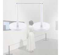 Mini montanti corti da 2 pezzi, montante di sicurezza for il controllo | Base in ghisa resistente, feltro di lana silenzioso; Adatto a musei, gallerie d'arte e luoghi simili(White)