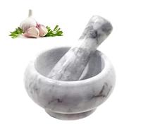 MINI MORTAIO CON PESTELLO IN MARMO CHIARO DIAMETRO INTERNO 65 mm