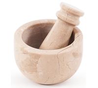 Mini mortaio e pestello in marmo Verona fatto a mano 3" | Schiaccia aglio e ciotola macinatrice, piccolo set mortaio e pestello per cucina - macina erbe e spezie