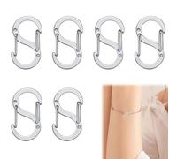 Mini moschettone, 6 pezzi di chiusura per bracciali in acciaio inox con doppia apertura, moschettone mini per collana, bracciale, fibbia chiave, chiusura lampo