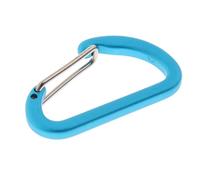 Mini Moschettone In Lega Di Alluminio All'aperto D Forma Quickdraw Frosted azzurro chiaro, 4 x 2,44 centimetri