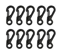Mini moschettone SF, 10 ganci portachiavi a molla in lega di zinco, piccoli moschettoni, set per campeggio all'aperto, viaggi, escursionismo, colore: nero