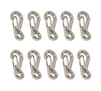 Mini moschettone SF, 10 ganci portachiavi a molla in lega di zinco, piccoli moschettoni, set per campeggio all'aperto, viaggi, escursionismo, colore: argento