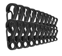 Mini Moschettoni |10 Pezzi|GRIGIO/NERO|✮GARANZIA A VITA✮- Ganci di Blocco in Lega di Zinco, Capacità di Portata 15kg, Portachiavi - Moschettone Escursionismo, Arrampicata, Viaggio (NERO (20 PZ))