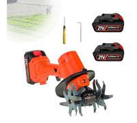 Mini Motocoltivatore A Batteria,Motozappa Elettrica Da Giardino Da 21V,235 Giri/Min,Larghezza Di Fresatura Di 10 Cm,Micro Motocoltivatore Portatile Per Diserbo,Electrictiller-2batteries