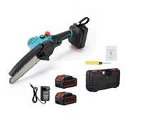 Mini Motosega 2 Batterie 21V 6 Pollici Lubrificata a OLIO ELETTROSEGA Tagliarami