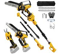 Mini motosega 4 in 1 e cesoie telescopiche a batteria per Dewalt 18 V 20 V | Sega da potatura elettrica da 2,8 cm, portata massima fino a 4,5 m, per la cura del giardino