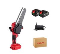 Mini motosega a batteria 30000RPm Sega elettrica senza spazzole da 6 pollici 3000W Cordless Garden Logging Motosega Strumento for la lavorazione del legno for batteria 18V(2 Battery Set)
