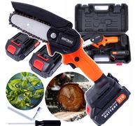 Mini Motosega A Batteria 4" 2x Batteria Li-Ion + Accessori E Valigia - Motosega