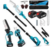 Mini motosega a batteria 4 in 1, 15,2 cm, con batteria e caricabatterie