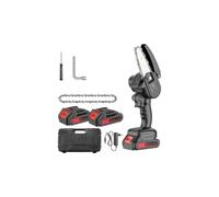 Mini Motosega a Batteria 4 Pollici, Elettrica Portatile, Nera e Rossa, con Doppia Batteria 48V/88V, Lama in Acciaio SK5, Design Ergonomico, Kit Completo con Accessori e Valigetta