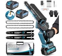 Mini Motosega a Batteria, 8 Pollici Motosega Elettrica Brushless con 8000mAh Batterie 1200W, Sega a Batteria per Potatura con Pompetta Olio, per Potatura, Artigianato e Progetti FAI DA TE