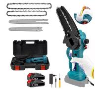 Mini Motosega a Batteria con Oliatore Automatico 2 Batterie 48V Barre da 6 e 8