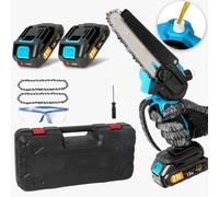 Mini motosega a batteria da 6 '' Sega elettrica 1/2 Strumenti per potatura da giardino ricaricabili per la lavorazione del legno per batteria Makita 18V With 2-battery 2.0Ah