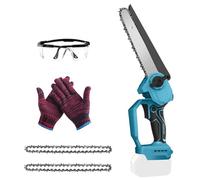 Mini motosega a batteria da 8 pollici, compatibile con Makita 18 V (senza batteria), sega elettrica senza spazzole, piccola catena per motosega, serratura di sicurezza, olio automatico, sega a