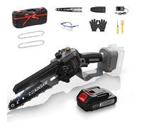 Mini Motosega a Batteria, Motosega Elettrica 6 Pollici Brushless 1000W, Tensione Catena Senza Attrezzi, Sega a Batteria per Potatura con 2000mAh Batterie, Pompetta Olio per Legno Giardini DIY
