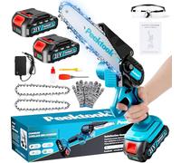 Mini Motosega a Batteria per Potatura, 1000W Motore Brushless 6 Pollici Motosega Elettrica con 4000mAh Batterie di grandi capacità, 2 Catene e Blocco di sicurezza per il Taglio Del Legno e Giardini