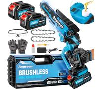 Mini Motosega a Batteria per Potatura con 1000W Motore Brushless, 8000mAh Batterie, Manopola Regola Subito la Tensione Della Catena, 6 Pollici Sega Con Pompetta Olio per Il Taglio del Legno Giardini